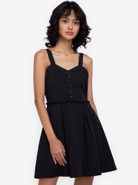 

ZALORA BASICS Women Black Fit & Flare Mini Dress