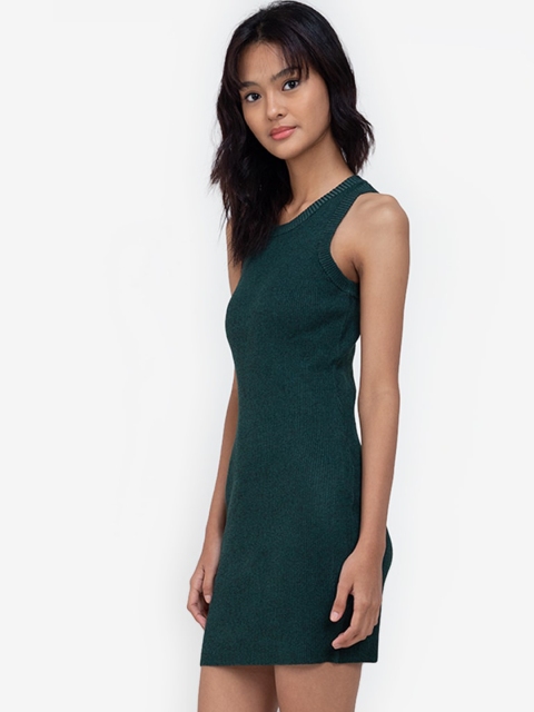 

ZALORA BASICS Green Knitted Bodycon Dress