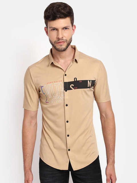 

V2 Value & Variety Men Beige Slim Fit Printed Casual Shirt