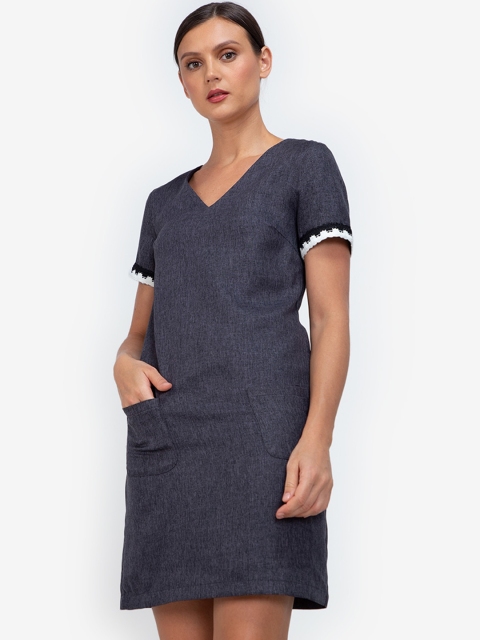 

ZALORA WORK Women Black Trim Detail A-Line Mini Dress