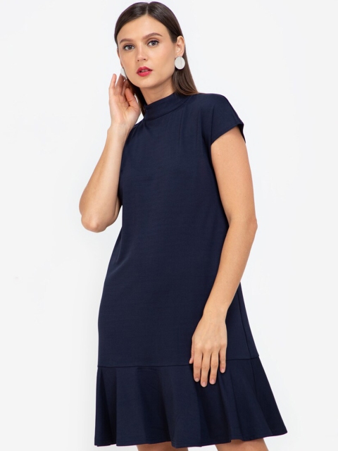 

ZALORA WORK Navy Blue A-Line Dress