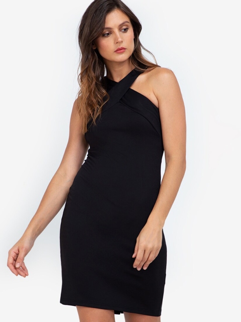 

ZALORA WORK Black Halter Neck Bodycon Dress