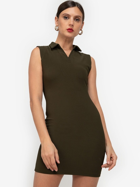 

ZALORA WORK Olive Green Sheath Dress