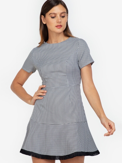 

ZALORA WORK Black & White Checked A-Line Dress
