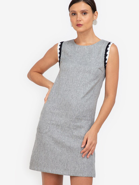 

ZALORA WORK Grey A-Line Dress