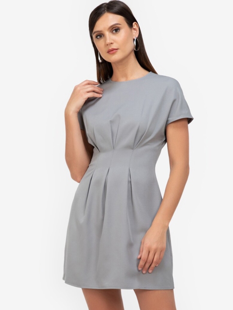 

ZALORA WORK Grey A-Line Mini Dress