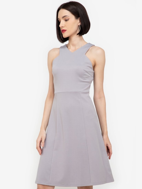 

ZALORA WORK Grey A-Line Dress