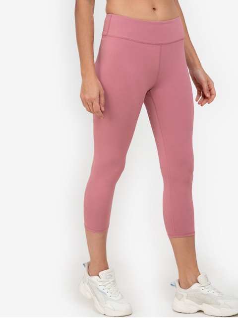 

ZALORA ACTIVE Women Pink Solid Cropped Tights