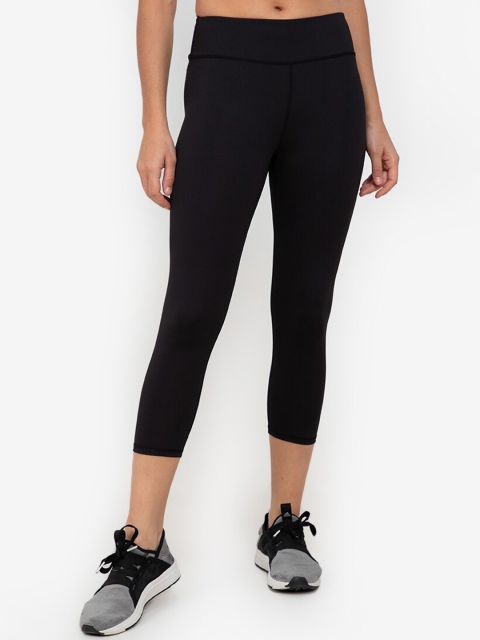 

ZALORA ACTIVE Women Black Solid Cropped Tights