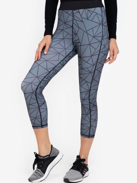 

ZALORA ACTIVE Women Multicolored 3/4 High Waisted Sports Tights, Multi