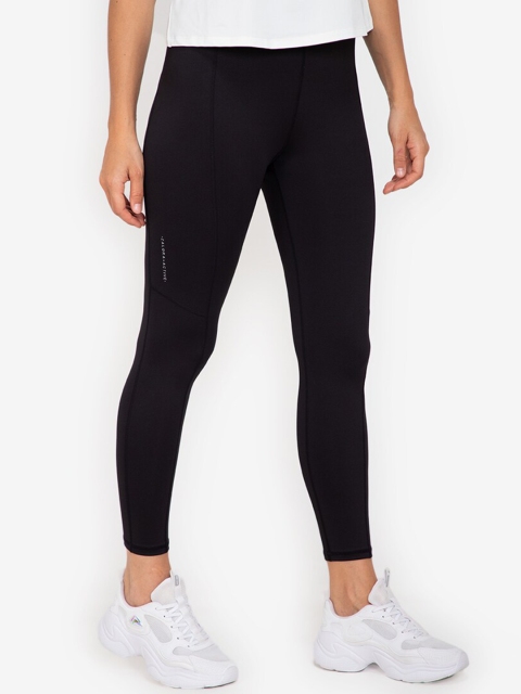 

ZALORA ACTIVE Women Black Solid High Waist Tights