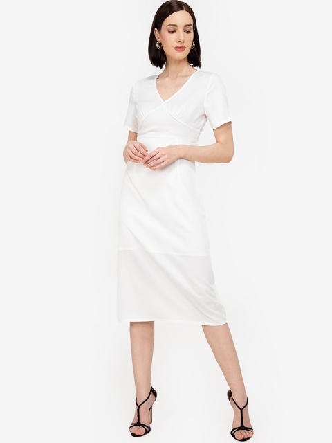 

ZALORA WORK White A-Line Midi Dress