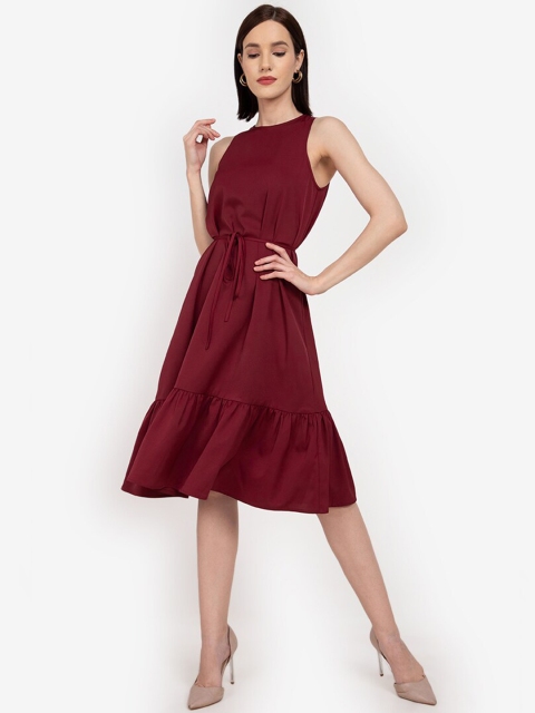 

ZALORA WORK Women Red Ruffled A-Line Dress