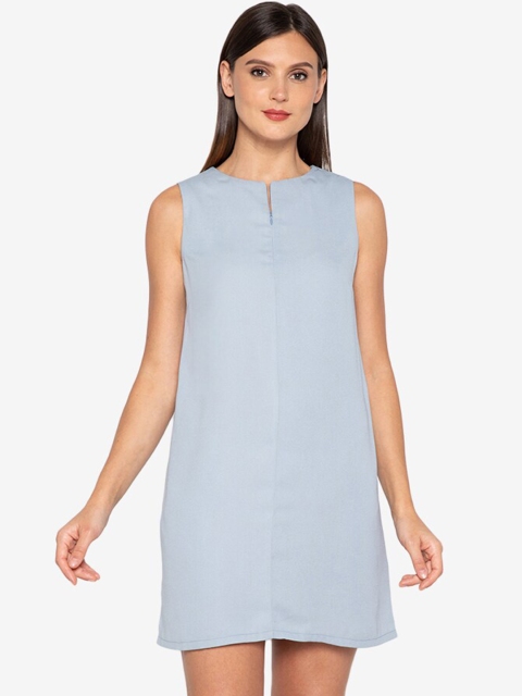 

ZALORA WORK Women Blue Solid A-Line Dress