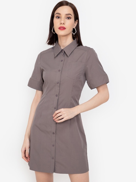 

ZALORA WORK Grey Structured Shirt Dress