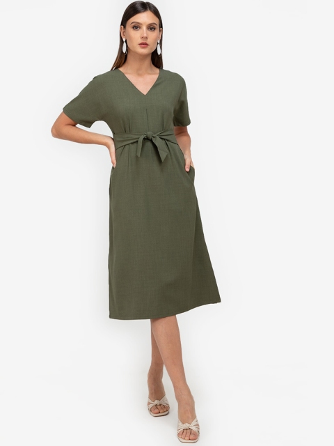 

ZALORA WORK Green A-Line Dress