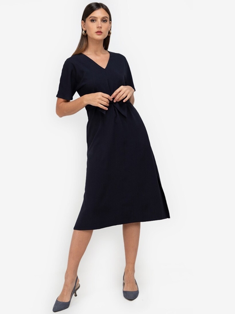 

ZALORA WORK Women Navy Blue A-Line Dress
