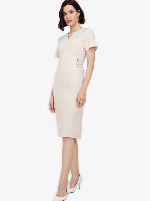 

ZALORA WORK Beige Sheath Dress