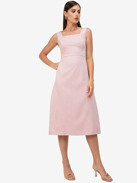 

ZALORA WORK Pink A-Line Midi Dress