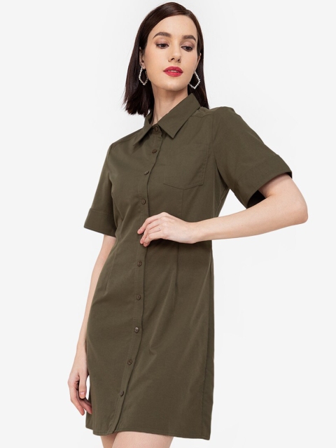 

ZALORA WORK Green Shirt Dress