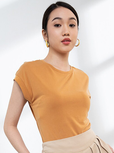 

ORIGIN BY ZALORA Women Mustard Yellow Extended Sleeves Top