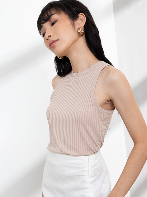 

ORIGIN BY ZALORA Beige Striped Top