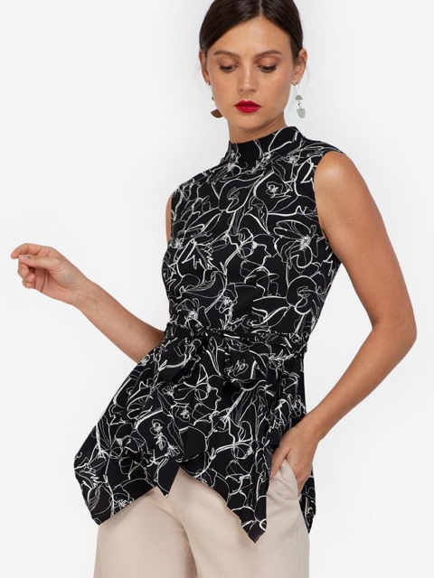 

ZALORA WORK Women Grey Solid Asymmetrical Hem Top