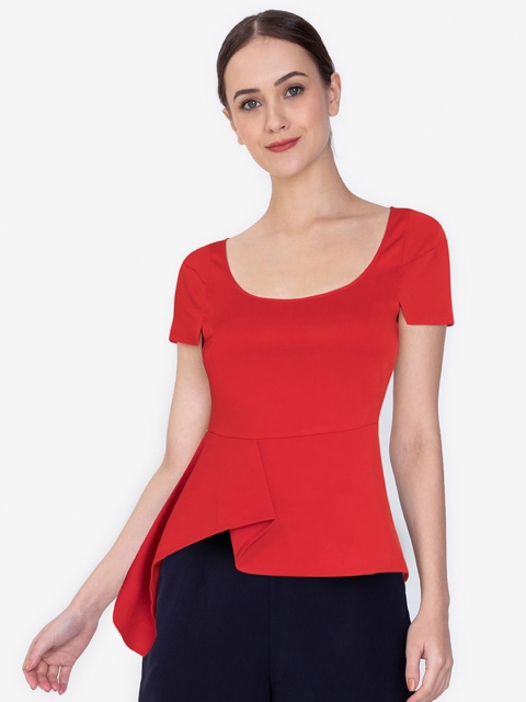

ZALORA WORK Red Peplum Top