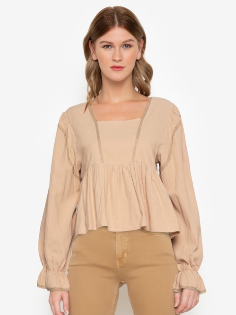 

ZALORA BASICS Brown Empire Top