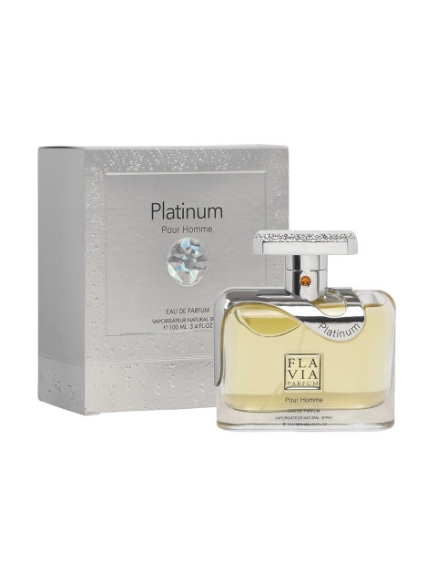 

FLAVIA Men Platinum Pour Homme Eau De Parfum 100 ml, Silver