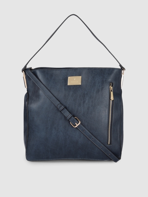 

Van Heusen Blue Solid PU Regular Structured Hobo Bag