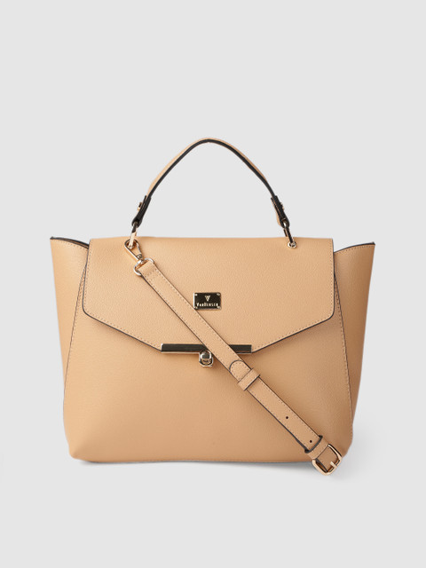 

Van Heusen Peach-Coloured PU Structured Satchel