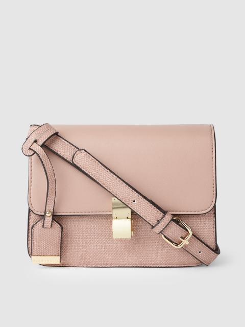 

Van Heusen Dusty Pink Textured PU Regular Structured Sling Bag with Tasselled Detail