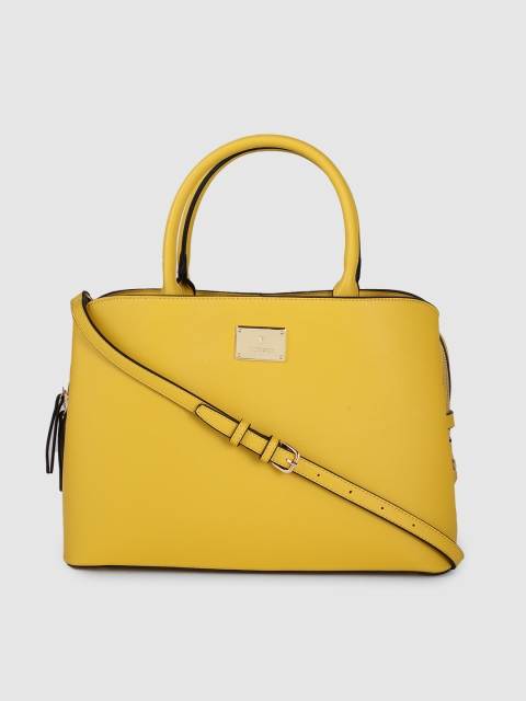 

Van Heusen Yellow PU Structured Handheld Bag