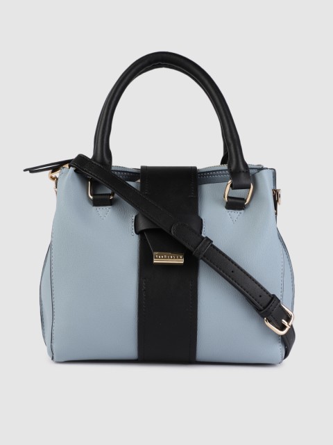 

Van Heusen Blue Solid PU Regular Structured Handheld Bag with Buckle Detail
