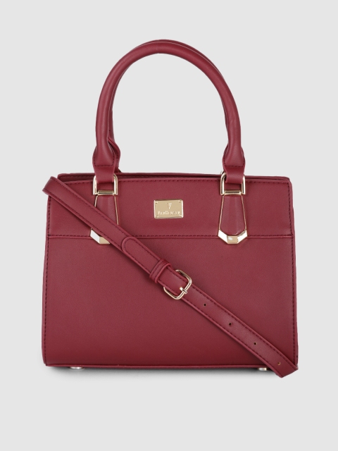 

Van Heusen Burgundy Solid PU Regular Structured Handheld Bag