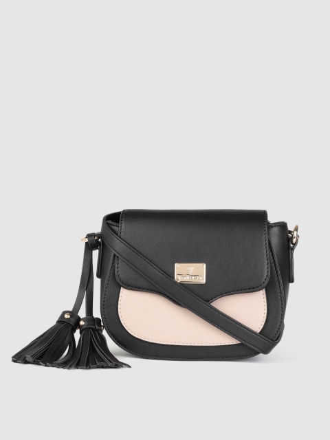 

Van Heusen Black & Beige Colourblocked Sling Bag