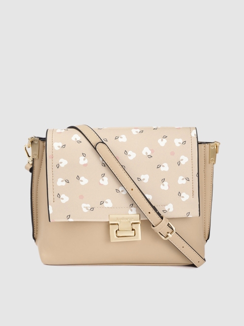 

Van Heusen Beige & White Floral Print Structured Sling Bag