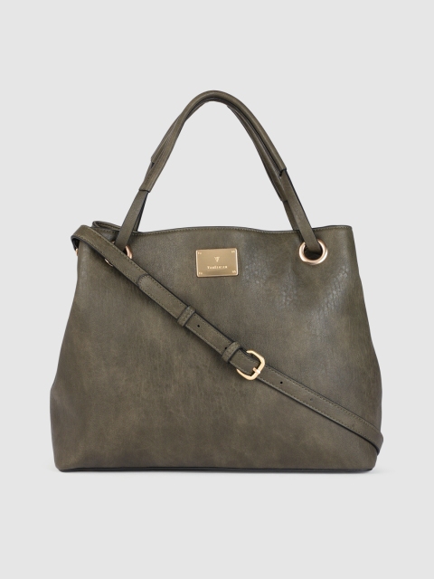 

Van Heusen Olive Green Solid Handheld Bag