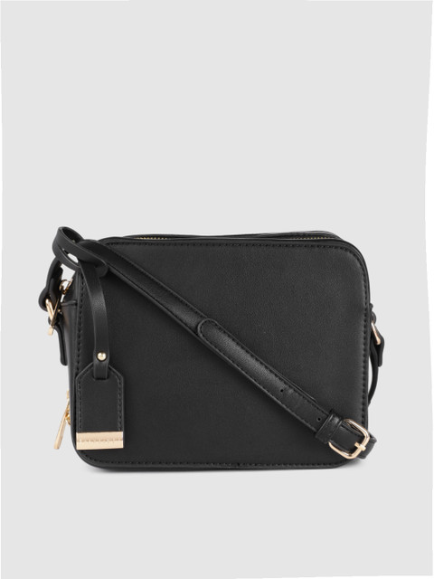 

Van Heusen Black Solid Sling Bag