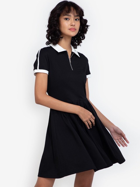 

ZALORA BASICS Black & White A-Line Dress