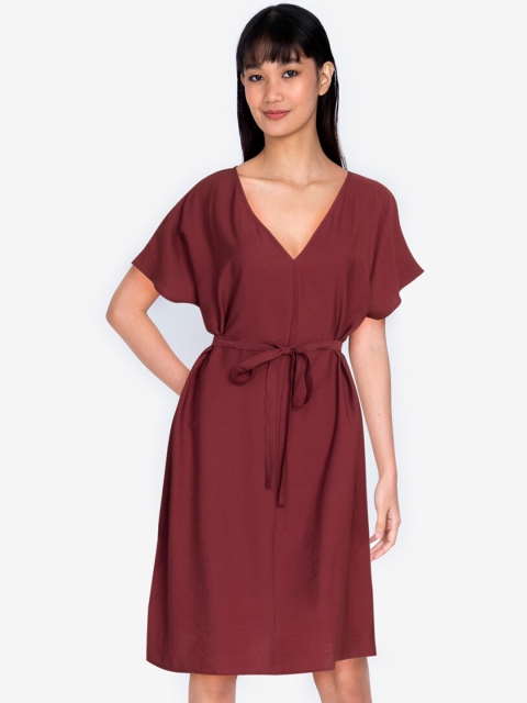 

ZALORA BASICS Women Red Solid Fit & Flared Dress