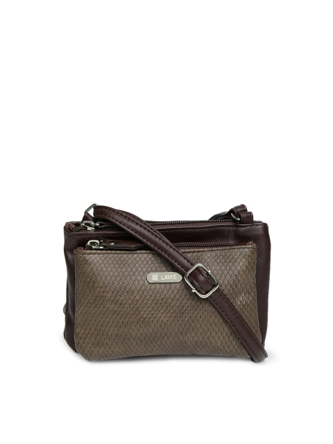 Lavie Brown Textured Sling Bag available at myntra for Rs.830