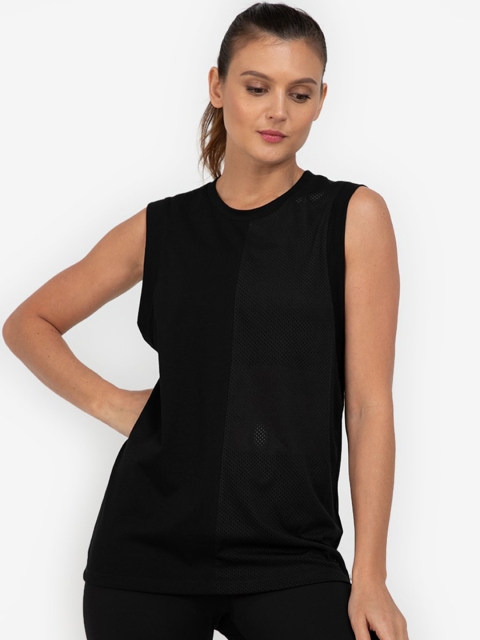 

ZALORA ACTIVE Black Block Cutaway Tank Top