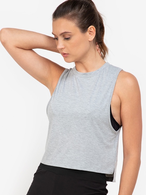 

ZALORA ACTIVE Grey Split Hem Muscle Tank Top