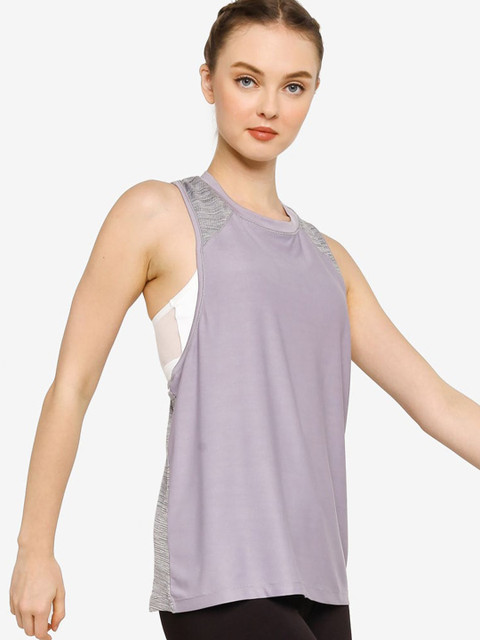 

ZALORA ACTIVE Women Grey Solid Low Back Detail Tank Top