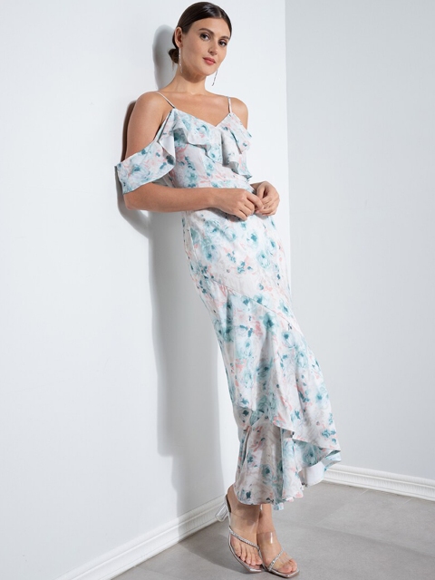 

ZALORA OCCASION Pink & Blue A-Line Maxi Dress