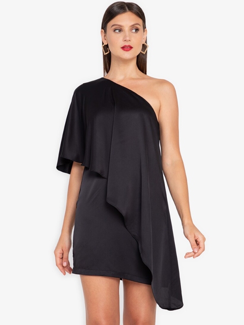 

ZALORA OCCASION Black One Shoulder A-Line Dress