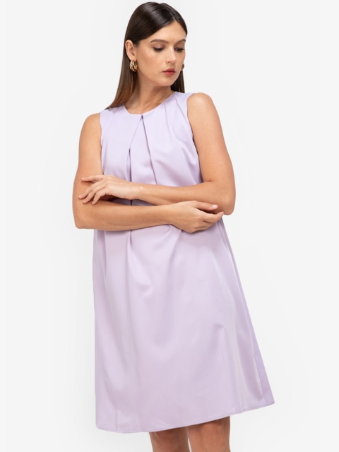 

ZALORA WORK Purple A-Line Dress