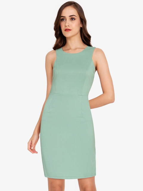 

ZALORA WORK Women Green Solid Bodycon Dress
